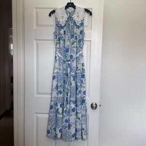 hunter bell blue & green floral dress